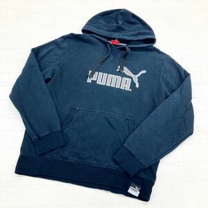 1222◎ PUMA プーマ トップス スウェット トレーナー パーカー 長袖 裏起毛 カジュアル ロゴ ネイビー メンズM