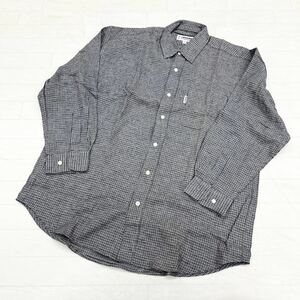 1222◎ U.P renoma レノマ トップス シャツ フルボタン 長袖 コットン 100 胸ポケット カジュアル 無地 グレー メンズL