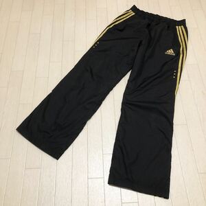 和96★ adidas アディダス ジャージ パンツ ボトムス スポーツウェア L メンズ ブラック ゴールド