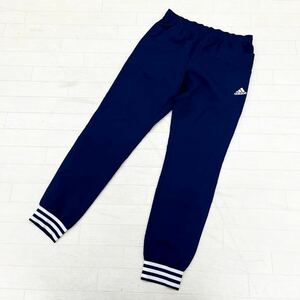 1224◎ adidas アディダス スポーツ ウェア ジャージ パンツ ボトムス ズボン ウエスト ゴム ロゴ プリント ネイビー メンズM