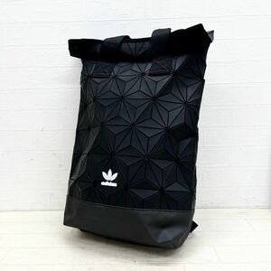 1229◎ adidas アディダス バッグ 鞄 リュックサック バックパック マジックテープ ワンポイント ロゴ ブラック メンズ