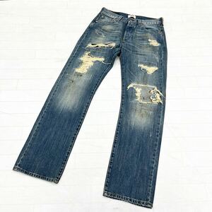 1239◎ ② Levi's リーバイス 501 デニム ジーンズ ジーパン フライボタン ダメージ加工 カジュアル ライトブルー メン30