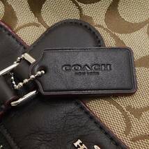 1円 ■ 新品同様 コーチ 2wayバッグ F36717 ブラウン系 キャンバス×レザー シグネチャー COACH ■E.Blel.rS-10_画像9