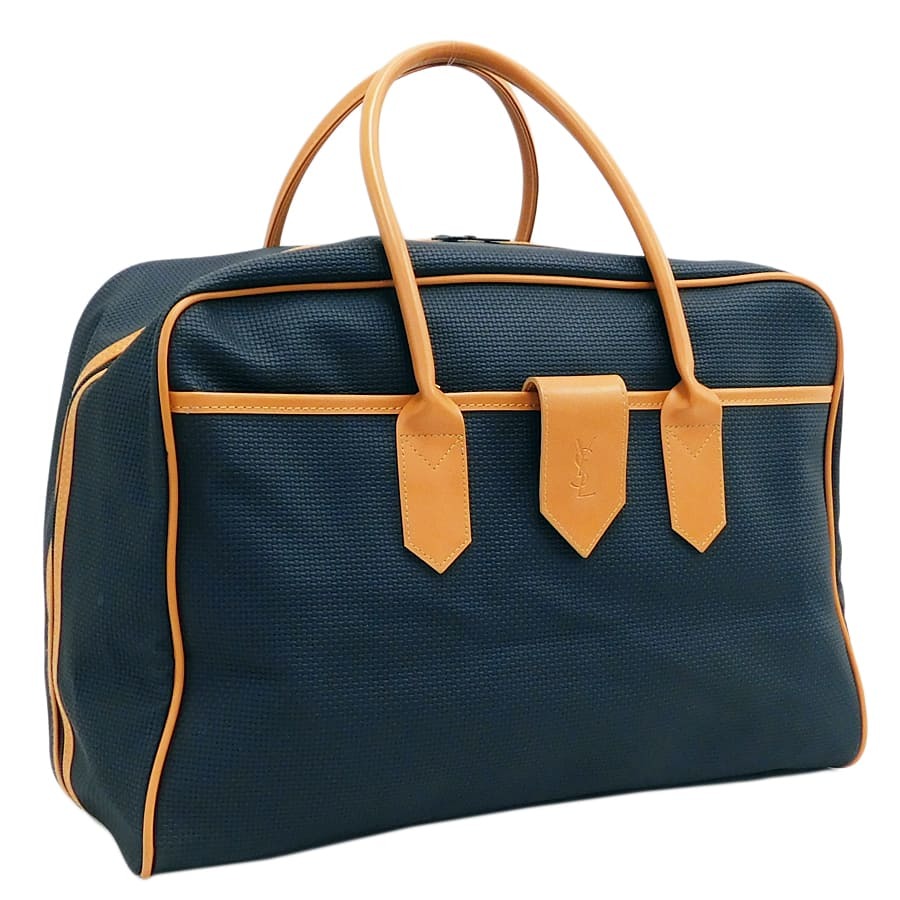 YVES SAINT LAURENT◇ボストンバッグ/-/NVY-