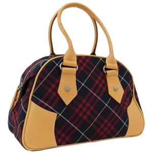 1円 ■ 美品 バーバリーブルーレーベル ハンドバッグ ブラック系 ナイロン×レザー お洒落 BURBERRY BLUE LABEL■E.Bii.Gt-2