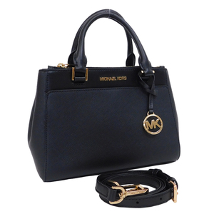 1円 ■ 新品同様 マイケルコース 2wayバッグ レザー ブラック系 レディース メンズ MICHAEL KORS ■E.Bgml.tI-20