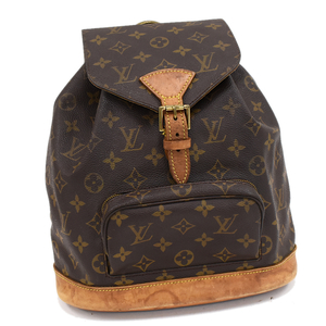 1円 ◎定価14万 美品 LOUIS VUITTON ルイヴィトン バックパック モンスリMM M51136 モノグラム ブラウン◎E.Clp.tI-21