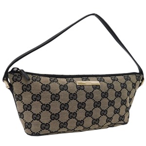 1円 ■ 極美品 グッチ ハンドバッグ 039・1103・2123 グレー×ブラック系 キャンバス GGキャンバス GUCCI ■E.Csli.hP-17