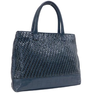 1円 ■ 美品フェンディ ハンドバッグ ネイビー系 レザー お出かけ ショッピング FENDI ■E.Brr.Gt-17