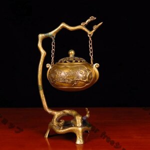 高品質★ 家庭用 復古香炉 寝室瞑想 茶香道 内銅製です 銅製の 芸術品