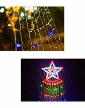 新入荷☆クリスマス用 LEDイルミ 星型 LEDライト 350球 飾り付け 8モード カーテンライト 屋内屋外兼用 つらら パーティー 新年祝日_画像4