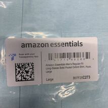 CC7 Amazon Essentials オックスフォードシャツ ポケット付き レギュラーフィット 長袖 メンズ　アクア　XL_画像9