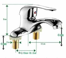 343☆限定特価☆ 蛇口 シングル レバー 混合 水栓 水道 冷 温 切り替え 洗面 手洗い シンク リフォーム 用品 キッチン ツーホール式 DIY_画像3