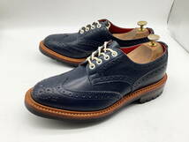 【未使用極美】Tricker's トリッカーズ ★英国製 バートン ウイングチップドレス ネイビー UK7.5 ★_画像1