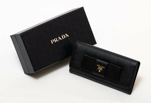 PRADA サフィアーノ リボン付き 長財布 パスケース付き 品番p22-267