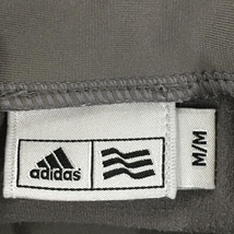 【美品】アディダス インナーシャツ グレー×白 ロゴプリント 裏微起毛 メンズ M/M ゴルフウェア adidas_画像4