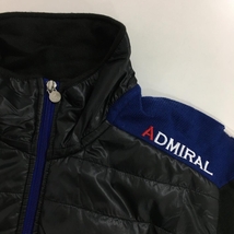アドミラル 中綿ジャケット 黒×ブルー 異素材切替 ウール混 メンズ LL ゴルフウェア Admiral_画像3