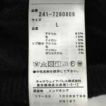 キャロウェイ 長袖タートルネックセーター 黒×ゴールド クラウン刺しゅう ニット ウール混 レディース L ゴルフウェア Callaway_画像5