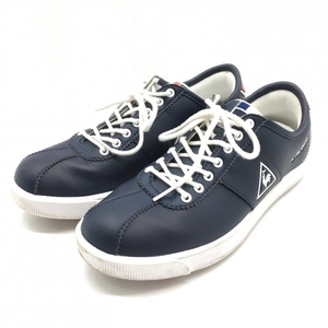 【美品】ルコック ゴルフシューズ ネイビー×白 QQ3PJB10GD スパイクレス レディース 23.5 ゴルフウェア le coq sportif