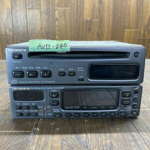 AV11-240 激安 カーステレオ プレイヤー デッキ イコライザー Carrozzeria Pioneer CDX-40 KEX-M99V CD カセット 通電未確認 ジャンク