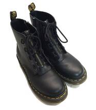 美品 Dr.Martens ドクターマーチン 8ホール PASCAL FRONT ZIP フロントジップ レースアップ ブーツ シューズ 靴 ブラック メンズ UK8 (ma)_画像2