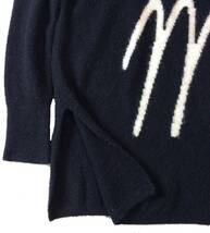 MONCLER モンクレール 21AW LUPETTO TRICOT T-NECK ハイネック ニット セーター タートルネック ビッグロゴ ブラック レディース S (ma)_画像4