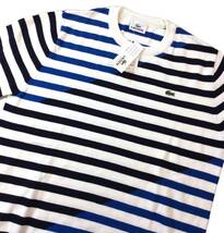 未使用 LACOSTE ラコステ コットン ボーダー ニット セーター ZOY ホワイト/ブルー/ブラック系 メンズ 3 (ma)_画像2