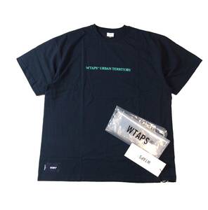 未使用 WTAPS ダブルタップス 23SS WUT/SS/COTTON 半袖Tシャツ ネイビー 04 URBAN TERRITORY 231ATDT-STM03S