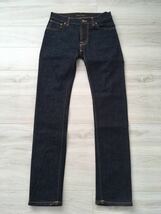 美品 NUDIE JEANS THIN FINN ヌーディジーンズ シンフィン ストレッチスキニーデニム 29 × 32 インディゴ_画像1