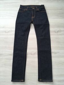 美品 NUDIE JEANS THIN FINN ヌーディジーンズ シンフィン ストレッチスキニーデニム 29 × 32 インディゴ