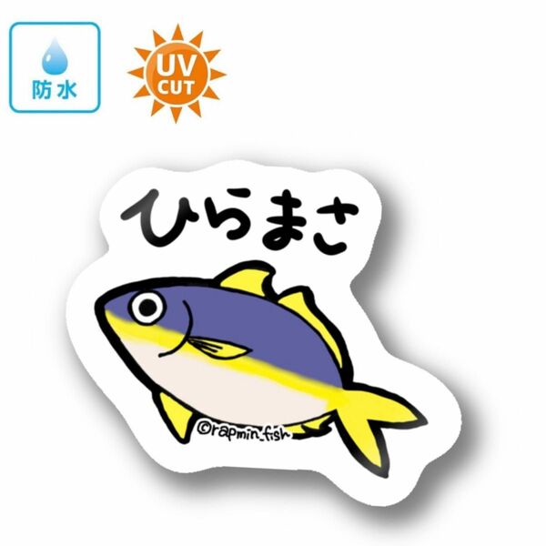 094 ヒラマサ【防水&UVカット】釣り好きステッカー☆