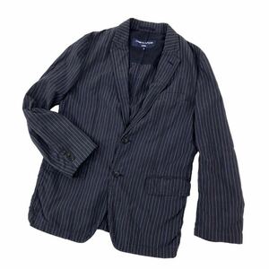 H673 COMME des GARCONS HOMME コムデ ギャルソン AD2007 テーラードジャケット ジャケット ネイビー系 ストライプ 綿100% メンズ S