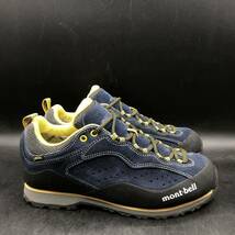 M1752 美品 mont-bell モンベル クラッグステッパー GORE-TEX ゴアテックス トレッキング シューズ メンズ 25.5cm ネイビー イエロー 靴_画像5