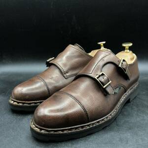 M1776 Paraboot パラブーツ レザーシューズ ダブルモンクストラップ ストレートチップ メンズ 6.5/24.5cm相当 ブラウン 茶 革靴