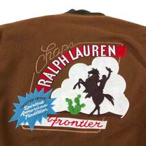 ※H671-2 CHAPS RALPH LAUREN Frontier チャップス ラルフローレン 90s 袖レザー 牛革 スタジャン ジャンパー アウター 大きいサイズ EL_画像6