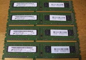 MICRON PC3-12800 DDR3-1600 4GB 4枚 合計 16GB 即決! 44_052