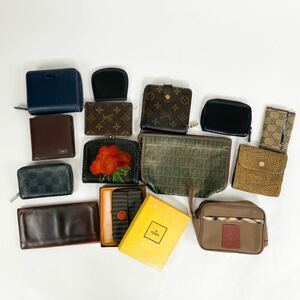 1円〜ブランド まとめ 15点セット LOUIS VUITTON GUCCI FENDI ルイヴィトン グッチ フェンディ 小物 財布 カードケース ダミエ モノグラム