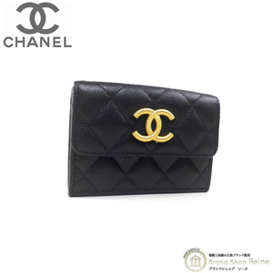 シャネル （CHANEL） キャビアスキン スモール フラップ ウォレット 三つ折り 財布 AP3518 BLACK（新品）