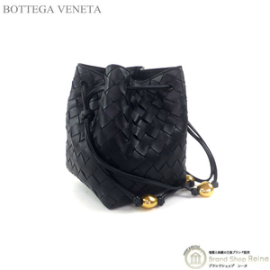 ボッテガ ヴェネタ （BOTTEGA VENETA） スモール イントレチャート バケットバッグ ショルダー バッグ 717432 ブラック（新品）