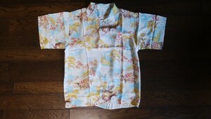 アロハシャツ　ビンテージ　シルク　　和柄　M リペア　マニア　送料無料　50年前購入　ハワイアンシャツ サンサーフ