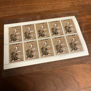 切手 切手趣味週間 1962年 10円×10枚 1シート 額面100円
