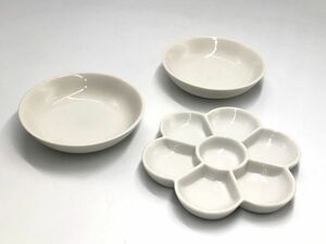 [ пигмент tray / Palette ] белый фарфор производства не использовался хранение N1023D