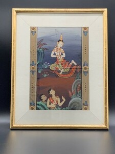 『タイ伝統古典画』　肉筆　木製アクリル額　　　　　　　K1126B