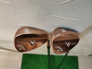 ★中古レア2本セット/Callaway キャロウェイ FORGED ウェッジ 50 56/カッパーメッキ/NSプロ950GH フレックスS