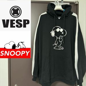 VESP ベスプ PEANUTS スヌーピー COLLABORATION PAKA パーカー プルオーバー メンズ ブラック 黒 2XL XXL スノーボード スノボ ジャケット