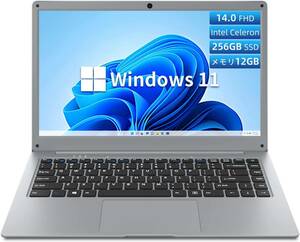 ノートパソコン 14インチ 12GB+256GB Windows11搭載ノートPC 1920X1080フルHD 180°IPS広視野角 Bluetooth4.0対応 最大1TB TF拡張サポート 