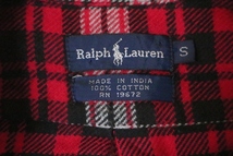 ■超美品■ポロラルフローレン■130cm キッズ 綿100％ ネルシャツ S レッド系チェック 赤 Ralph Lauren Kids ボーイズ ガールズ 男女_画像3