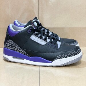 27cm AIR JORDAN 3 AJ3 RETRO CT8532-050 エア ジョーダン 3 レトロ ブラック コートパープル メンズ スニーカー BB 100338