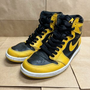 28cm AIR JORDAN 1 RETRO HIGH OG 555088-701 エアジョーダン1レトロハイOG ブラックイエローホワイト メンズ スニーカー CO H101510