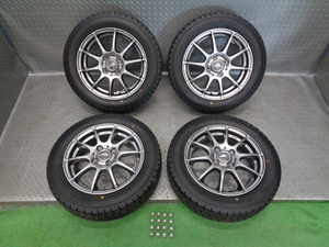 ほぼ新品バリ山 155/65R14 スタッドレスタイヤ ホイール 4本 14 4.5J 100 4穴 4H ムーブ タント N-BOX スペーシア ワゴンR デイズ パレット